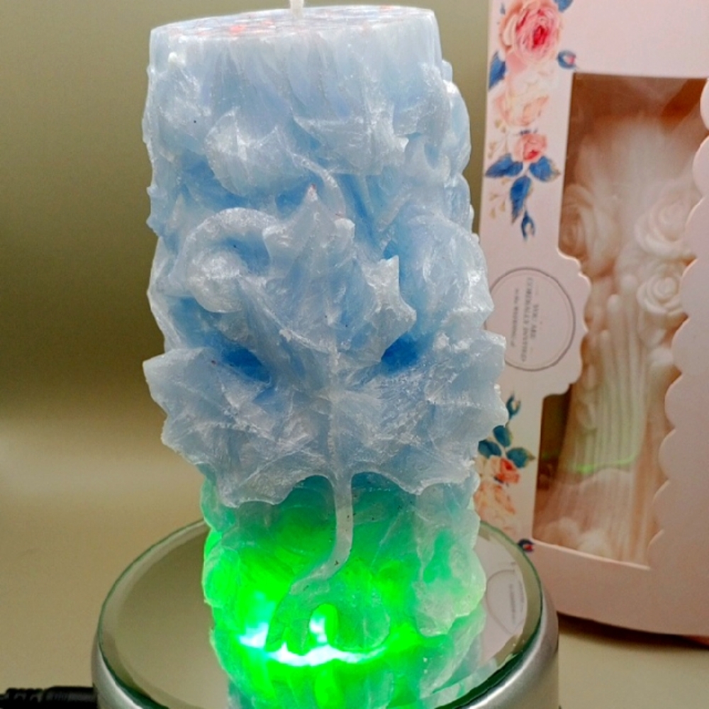 BaRich Hand Made 💕 Blue and White Decorative Candle